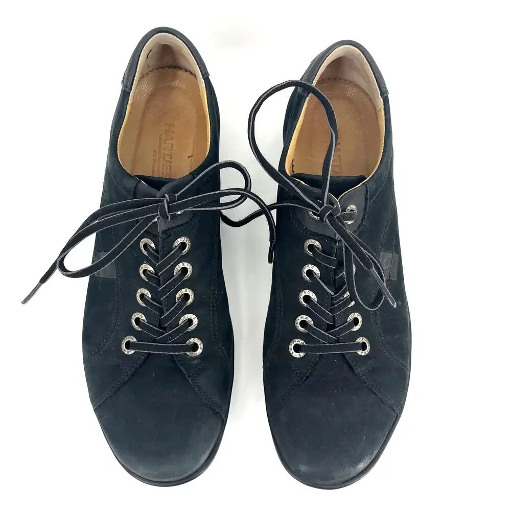 Hartjes Women's Black Nubuck Lace-Up‎ Comfort Shoes Size 6.5